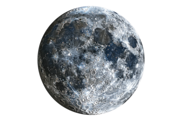 Round moon Isolated on transparent background