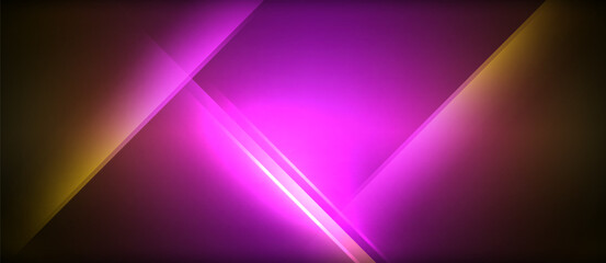 Fototapeta premium Neon glowing circle rays, light round lines in the dark, planet style neon wave lines. Energetic electric concept design for wallpaper, banner, background