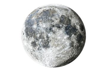 Round moon Isolated on transparent background