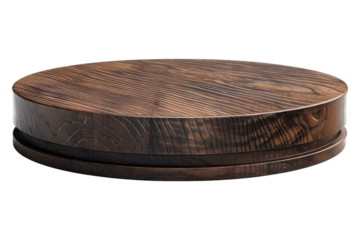 Round wooden podium Isolated on transparent background