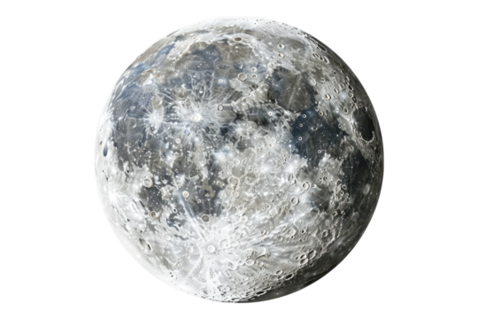 Round moon Isolated on transparent background