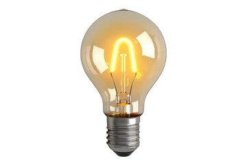 Sign of idea with glowing electric light Isolated on transparent background