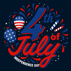 4th of July American Independence Day illustration