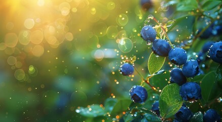 Berries on Tree With Water Droplets