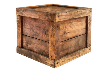 Wooden box Isolated on transparent background