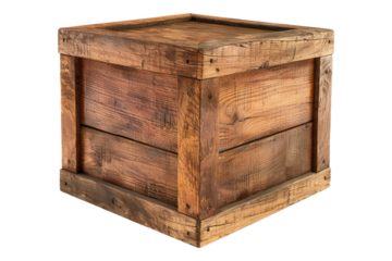 Wooden box Isolated on transparent background