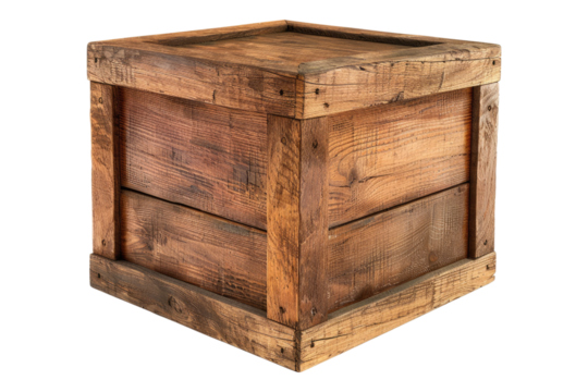 Wooden box Isolated on transparent background