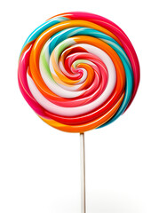 One lollipop on white background
