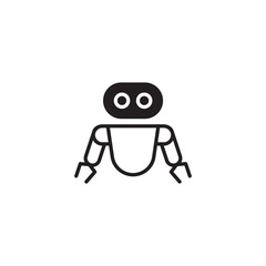 Robot icon design with white background stock illustration