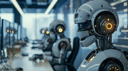 Futuristic Workspace: Seamless Integration of AI and Robotic Assistants for Streamlined Business Operations in a Contemporary Office Environment