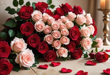 Visualize a stunning bouquet of roses