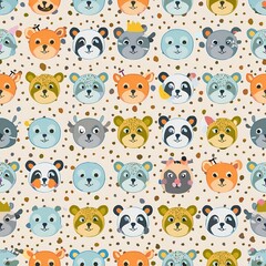 seamless pattern with funny animals