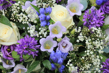 Blue white wedding flowers
