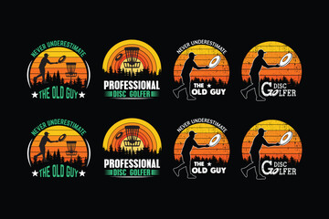 Discs golf Funny Retro Vintage T-shirt Design graphic instant download