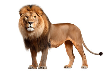 Close-Up of Lion's Intense Stare Isolated on Transparent Background