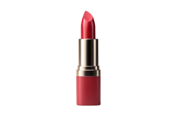 Red Matte Lipstick Isolated on Transparent Background