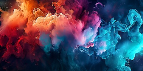 Fototapeta premium A vibrant burst of colorful powder fills the air, creating a mesmerizing display. 