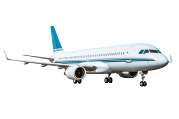 Passenger Airplane Aircraft Isolated on Transparent Background