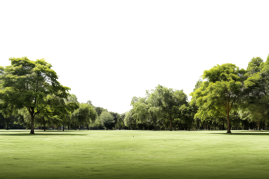 Sunny Day in a Beautiful Park Isolated on Transparent Background