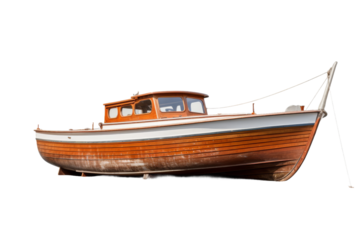 Rowing Boat Silhouette Isolated on Transparent Background