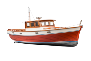 Fishing Boat Graphic Isolated on Transparent Background