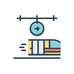 Color illustration icon for departure