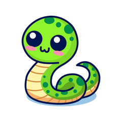 cute snake cartoon character vector illustration template design