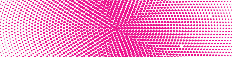 Fototapeta premium Bright polka dot pop art halftone pattern. Wide vector illustration 