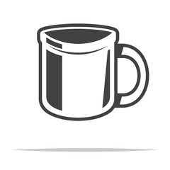 Metal cup mug icon transparent vector isolated