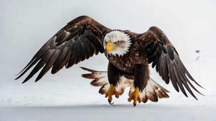 Eagle Flying in snow mountains