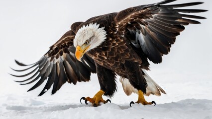 Obraz premium Eagle Flying in snow mountains