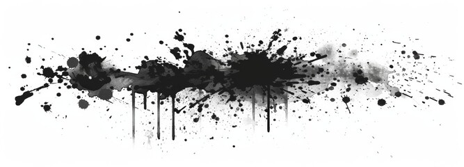 Obraz premium Black ink splatter on a white background