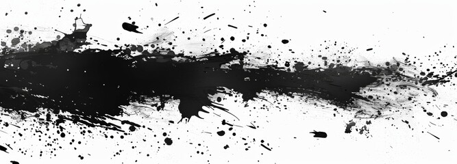 Naklejka premium Black ink splatter on a white background