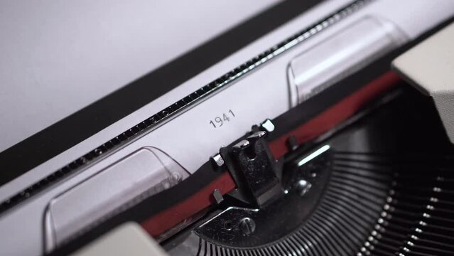 1941 Year Number, Typing on Vintage Typewriter, Starting Script Novel or Memoir