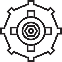 Gear Icon Line Illustration
