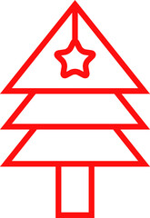 Christmas Tree Line Illustration
