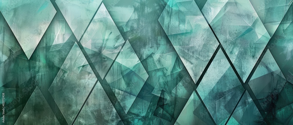 Aufkleber the abstract and modern scene features a blue background adorned with triangles of various sizes sca