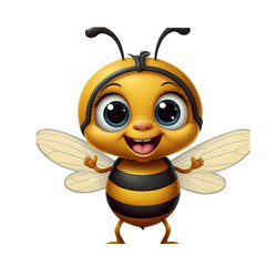 Naklejka premium bee cartoon waving