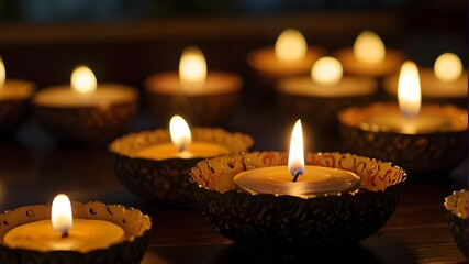 
That's a beautifully evocative image! Just imagine the serene atmosphere, the flickering candlelight casting gentle shadows, and the essence of tranquility as we honor the teachings of Buddha on Vesa