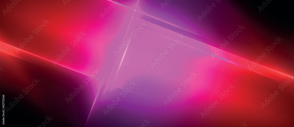 Poster a vibrant blend of purple and red light illuminates against a dark black background, creating a stri