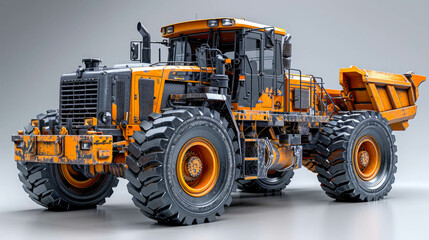 Fototapeta premium Modern heavy construction machinery on a white background