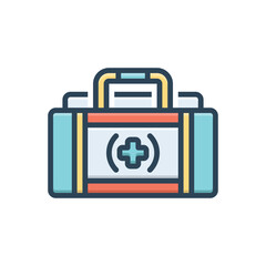 Color illustration icon for emergency kit