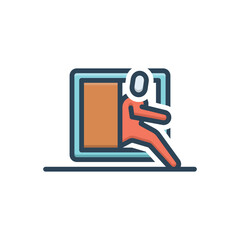 Color illustration icon for escape