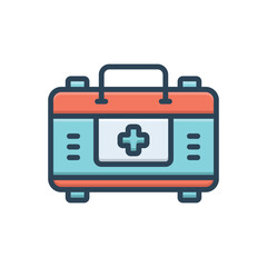 Color illustration icon for first aid