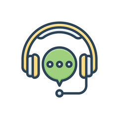 Color illustration icon for helpline