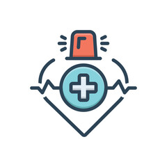 Color illustration icon for medical alert