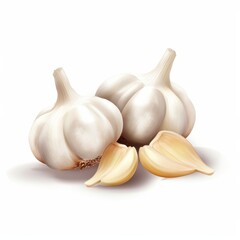 Garlic isolated on white background