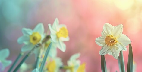 Tiny Flower Background with Elegant Daffodils