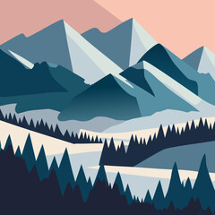 snow covered mountains