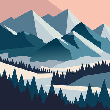 snow covered mountains